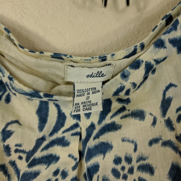 Anthro Odille Colorblock Printed Pleated Skirt A15 - Picture 2 of 4